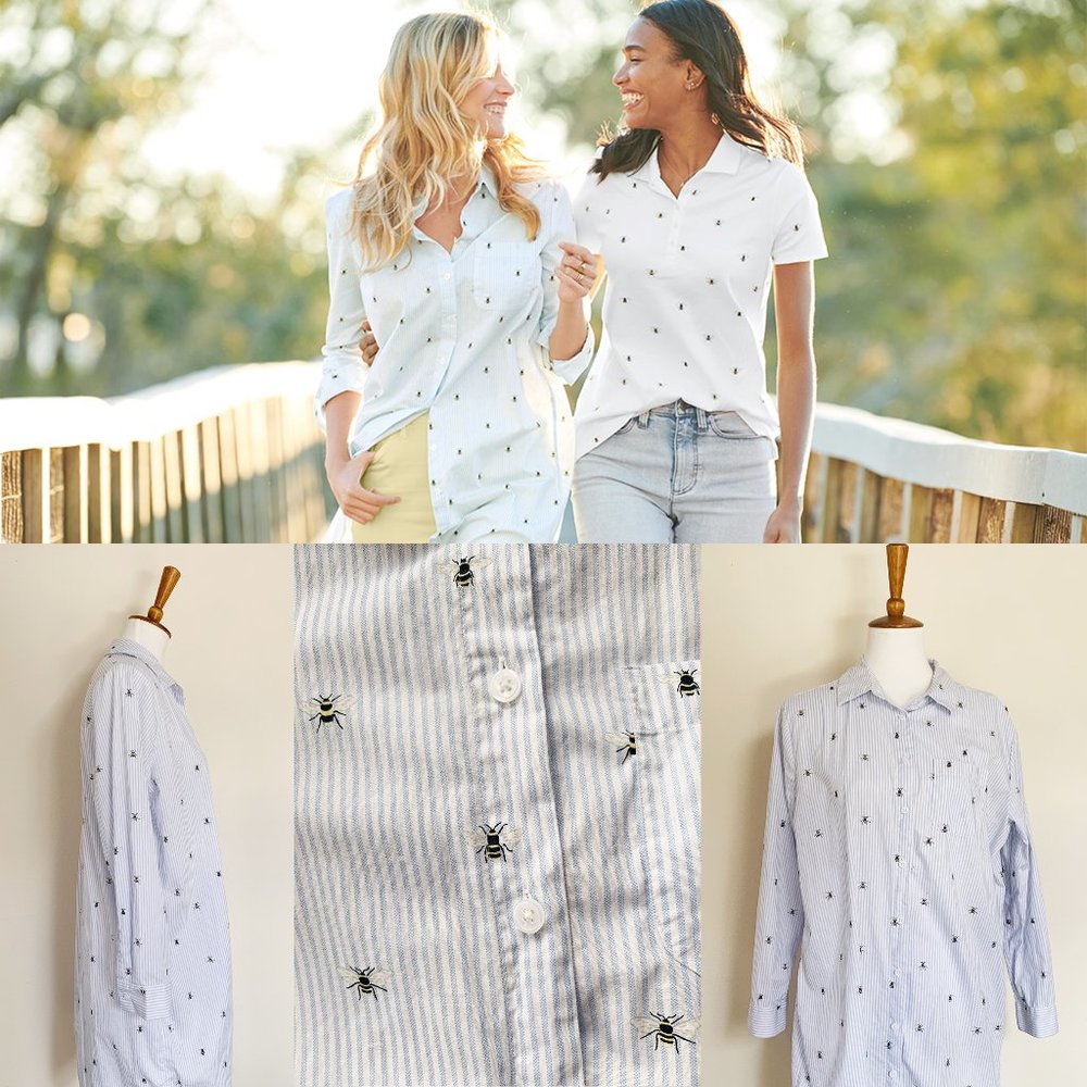 Lands' End x Sophie Allport Bees Button Down/Dress